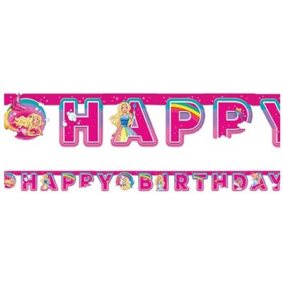 Amscan Buchstabenkette Happy Birthday Barbie Dreamtopia (1 Stk.) Amscan Buchstabenkette Happy Birthday Barbie Dreamtopia (1 Stk.)