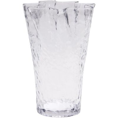 Hübsch Ruffle Vase - 30cm - Klarglas - Elegante Dekoration Hübsch Ruffle Vase - 30cm - Klarglas - Elegante Dekoration