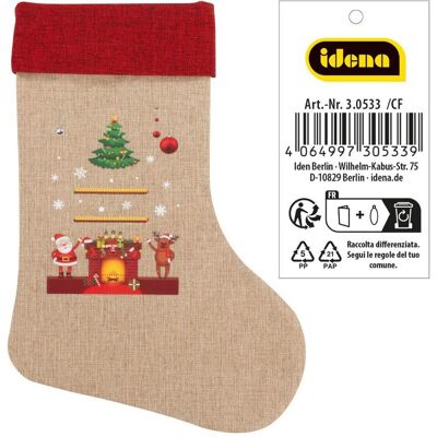 Idena, Weihnachtsdeko, Weihnachtsstrumpf Tannenbaum Kamin 31x46cm Idena, Weihnachtsdeko, Weihnachtsstrumpf Tannenbaum Kamin 31x46cm