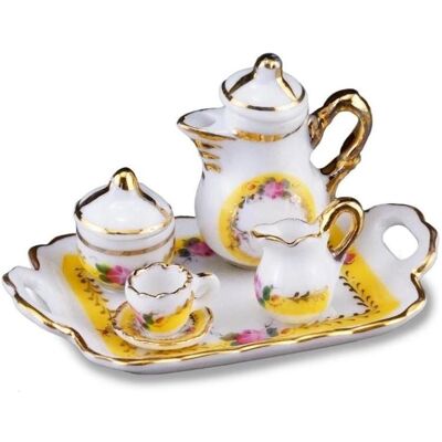Reutter, Miniaturen, 001.649/5 - Kaffeetablett "Französische Rose", Miniatur Reutter, Miniaturen, 001.649/5 - Kaffeetablett "Französische Rose", Miniatur