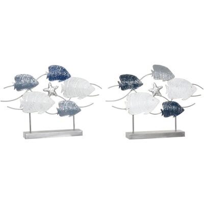 DKD Home Decor, Deko Figuren + Skulpturen, Deko-Figur 63 x 9 x 44 cm Grau Blau Weiss Spiralen (2 Stück) DKD Home Decor, Deko Figuren + Skulpturen, Deko-Figur 63 x 9 x 44 cm Grau Blau Weiss Spiralen (2 Stück)