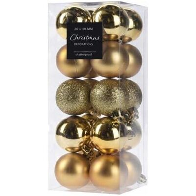 Koopman, Christbaumschmuck, Weihnachtskugeln, unzerbrechlich, gold – 4 cm – 20 Stück Koopman, Christbaumschmuck, Weihnachtskugeln, unzerbrechlich, gold – 4 cm – 20 Stück