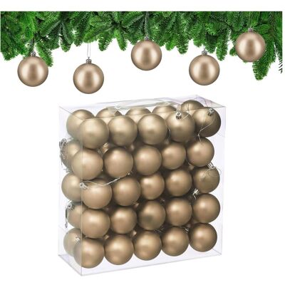 Relaxdays, Christbaumschmuck, - Weihnachtskugeln 50er Set, Creme/ Silber (50x) Relaxdays, Christbaumschmuck, - Weihnachtskugeln 50er Set, Creme/ Silber (50x)