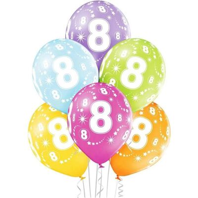 Amscan Ballone assortiert, 6 Stück, Zahl 8 (6x) Amscan Ballone assortiert, 6 Stück, Zahl 8 (6x)