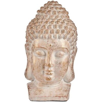 Ibergarden, Deko Figuren + Skulpturen, mittelgrosser buddha-kopf aus weissem polyresin Ibergarden, Deko Figuren + Skulpturen, mittelgrosser buddha-kopf aus weissem polyresin