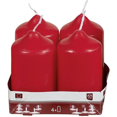 Idena - Stumpenkerze 9xØ5cm rot - Rot - Pillar candle Idena - Stumpenkerze 9xØ5cm rot - Rot - Pillar candle