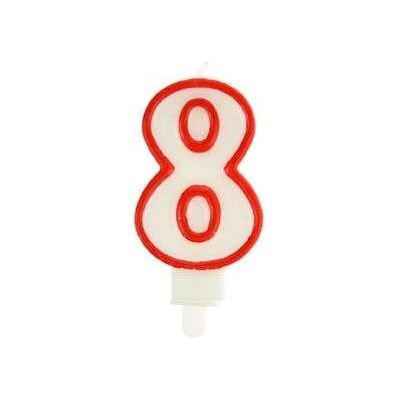 Teka, Kerzen, Kerze 8 rot Teka, Kerzen, Kerze 8 rot