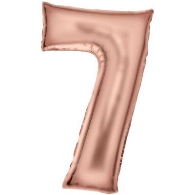 Amscan Zahlenballon Roségold Zahl 7 Seidenglanz - 86cm - leer Amscan Zahlenballon Roségold Zahl 7 Seidenglanz - 86cm - leer