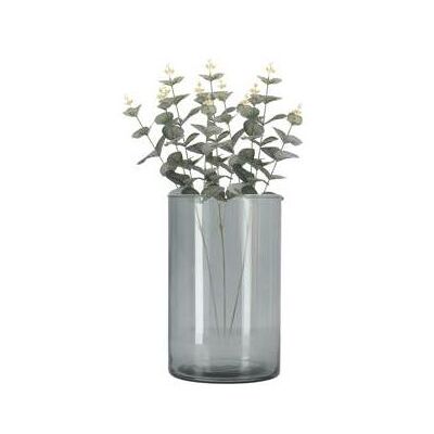 Vase, Vase Levi Zylinder Dunkelgrau Transparent H21 D14 Vase, Vase Levi Zylinder Dunkelgrau Transparent H21 D14