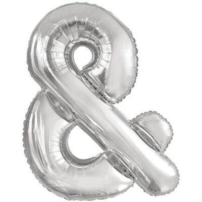 Amscan Buchstabenballon "&" Silber - 86cm (5x) Amscan Buchstabenballon "&" Silber - 86cm (5x)