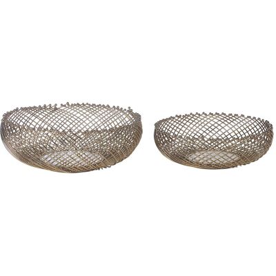 Beliani, Dekoschale, Dekoschüssel Eisen / Marmor gold 2er Set BALIUNG Beliani, Dekoschale, Dekoschüssel Eisen / Marmor gold 2er Set BALIUNG