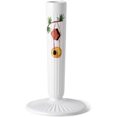 Kähler Hammershøi Weihnachtskerzenhalter - 16cm Weiß mit Dekoration Kähler Hammershøi Weihnachtskerzenhalter - 16cm Weiß mit Dekoration