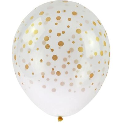 Arpex Transparente Luftballons mit Konfetti-Aufdruck, 30 cm, 5 Stück (5x) Arpex Transparente Luftballons mit Konfetti-Aufdruck, 30 cm, 5 Stück (5x)