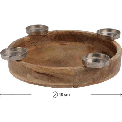 Nampook, Kerzenständer, Exquisites Kerzenhalter-Tablett aus Mangoholz. Kerzenhalter-Ring für 4 Teelichter Nampook, Kerzenständer, Exquisites Kerzenhalter-Tablett aus Mangoholz. Kerzenhalter-Ring für 4 Teelichter