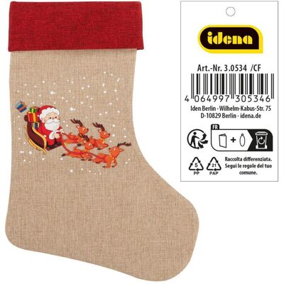 Idena, Weihnachtsdeko, Weihnachtsstrumpf Weihnachtsmann 31x46cm Idena, Weihnachtsdeko, Weihnachtsstrumpf Weihnachtsmann 31x46cm
