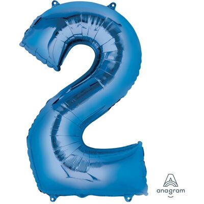 Amscan Folienballon Zahl 2 blau (5x) Amscan Folienballon Zahl 2 blau (5x)