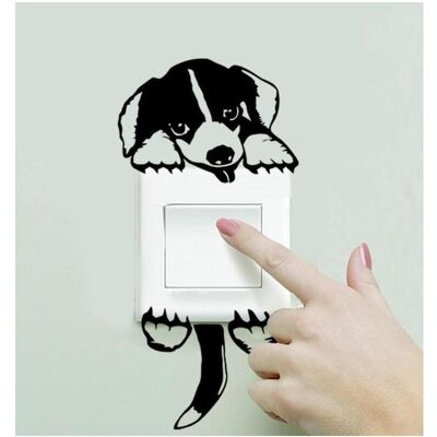 Cover-Discount, Wandtattoo, Lichtschalter Wandsticker Aufkleber Hund Cover-Discount, Wandtattoo, Lichtschalter Wandsticker Aufkleber Hund