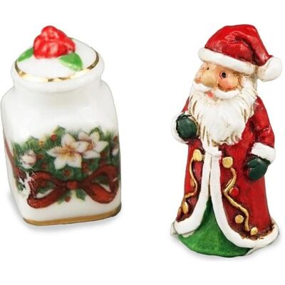 Reutter, Miniaturen, 001.898/5 - Kleiner Weihnachtsmann mit Dose, Miniatur Reutter, Miniaturen, 001.898/5 - Kleiner Weihnachtsmann mit Dose, Miniatur