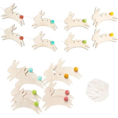 Papierdrachen, Osterdeko, Wandgirlande Holz Hasen mit Pompons Set 01 (1x) Papierdrachen, Osterdeko, Wandgirlande Holz Hasen mit Pompons Set 01 (1x)