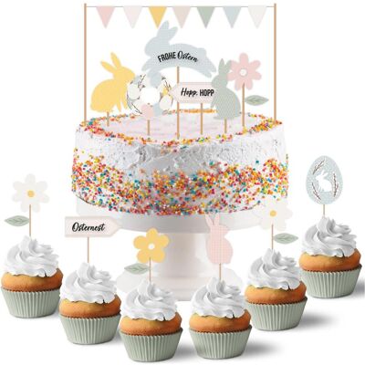 Papierdrachen, Osterdeko, Oster Kuchenstecker Pastell Set 01 (18x) Papierdrachen, Osterdeko, Oster Kuchenstecker Pastell Set 01 (18x)