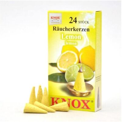 Knox, Räucherstäbchen, Räucherkerzen - Lemon 24 Stk., Kegel Knox, Räucherstäbchen, Räucherkerzen - Lemon 24 Stk., Kegel