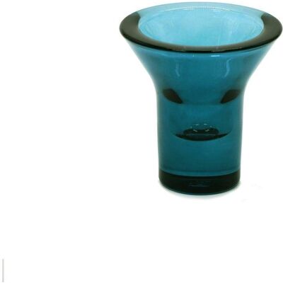 Born in Sweden, Kerzenständer, LUMI Kerzenhalter petrolblau aus Glas, rund, skandinavisches Design Born in Sweden, Kerzenständer, LUMI Kerzenhalter petrolblau aus Glas, rund, skandinavisches Design