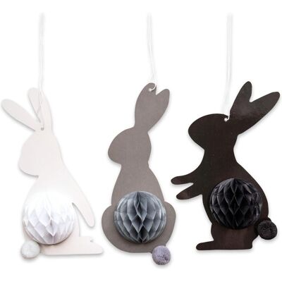 Papierdrachen, Osterdeko, 3 Osterhasen mit Seidenpapier (3x) Papierdrachen, Osterdeko, 3 Osterhasen mit Seidenpapier (3x)