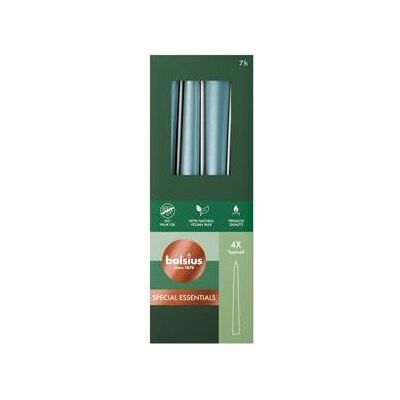 Bolsius, Kerzen, Gothic-Kerzen 245/24 4X Metallic Blau (4 Stk.) Bolsius, Kerzen, Gothic-Kerzen 245/24 4X Metallic Blau (4 Stk.)