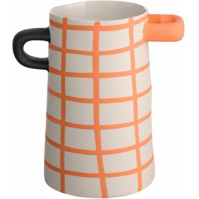 ASA Selection, Vase, rayu Vase, orange kariert Ø 11 cm, 84822130 ASA Selection, Vase, rayu Vase, orange kariert Ø 11 cm, 84822130