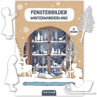 Papierdrachen, Weihnachtsfiguren, Fensteraufkleber – Winterwonderland Papierdrachen, Weihnachtsfiguren, Fensteraufkleber – Winterwonderland