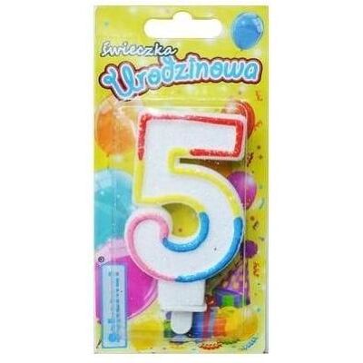 Teka, Kerzen, Kerze zum 5. Geburtstag Teka, Kerzen, Kerze zum 5. Geburtstag