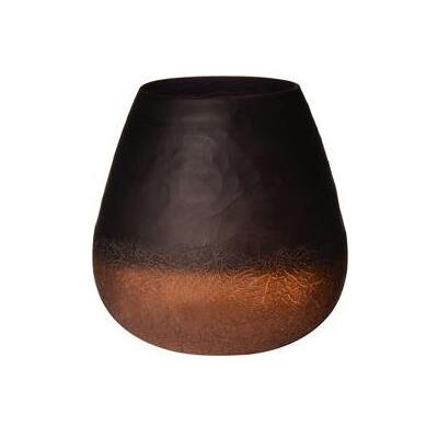 Vase, Vase Mit Crackle-Schnitzerei Braun Hoch 15 Tief 15 Vase, Vase Mit Crackle-Schnitzerei Braun Hoch 15 Tief 15