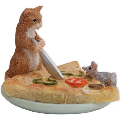 Seyko Geschenke, Deko Figuren + Skulpturen, 091100 - "Mauzi & Flippi" mit Pizza, 6 cm Seyko Geschenke, Deko Figuren + Skulpturen, 091100 - "Mauzi & Flippi" mit Pizza, 6 cm