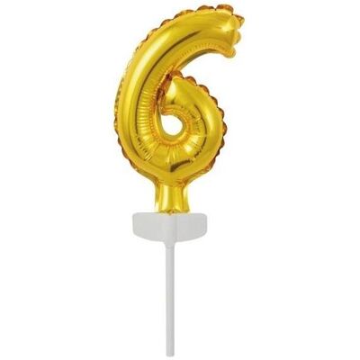 Riethmüller Micro Size Zahl 6 Gold Folienballon N6 verpackt 7 (5x) Riethmüller Micro Size Zahl 6 Gold Folienballon N6 verpackt 7 (5x)