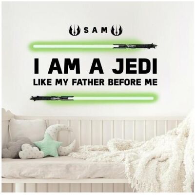 Roommates, Wandtattoo, Star Wars Glow in the Dark Wandaufkleber I am a Jedi (48.26 x 48.26 cm) Roommates, Wandtattoo, Star Wars Glow in the Dark Wandaufkleber I am a Jedi (48.26 x 48.26 cm)