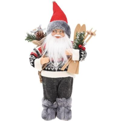 Deluxe Materials, Christbaumschmuck, Mikołaj świąteczny Dekoracyjny Stojący Deluxe 30cm Grey Deluxe Materials, Christbaumschmuck, Mikołaj świąteczny Dekoracyjny Stojący Deluxe 30cm Grey
