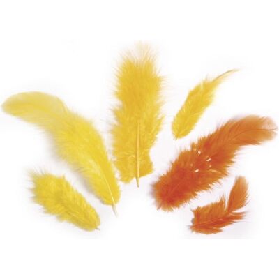 Rayher, Naturmaterialien, Federmischung gelb 10g Rayher, Naturmaterialien, Federmischung gelb 10g
