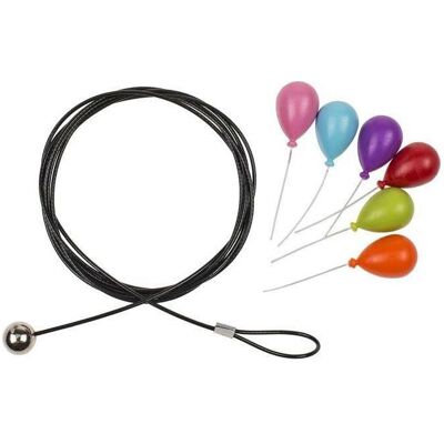 Weltbild, Bilderrahmen, Metall-Fotodraht mit 6 Magneten Luftballon Weltbild, Bilderrahmen, Metall-Fotodraht mit 6 Magneten Luftballon
