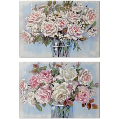 DKD Home Decor, Bilder, Painting Vase 100 x 3 x 70 cm Shabby Chic (2 Units) (100 x 70 cm) DKD Home Decor, Bilder, Painting Vase 100 x 3 x 70 cm Shabby Chic (2 Units) (100 x 70 cm)