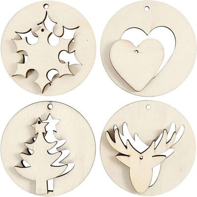 Creativ Company, Weihnachtsdeko, Houten Kerst Hangers 2in1, 8st. Creativ Company, Weihnachtsdeko, Houten Kerst Hangers 2in1, 8st.