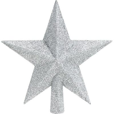 Decoris Silberner Stern für Weihnachtsbaum - Topper - 19x4,2x19 cm Decoris Silberner Stern für Weihnachtsbaum - Topper - 19x4,2x19 cm