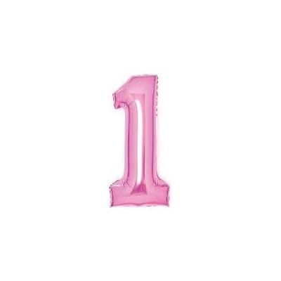 Amscan Folienballon Zahl 1 rosa 35x66cm (1x) Amscan Folienballon Zahl 1 rosa 35x66cm (1x)