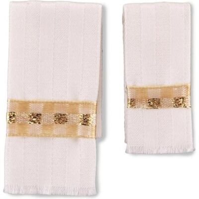 Reutter, Miniaturen, 001.769/5 - Handtuch-Set braun/gold, Miniatur Reutter, Miniaturen, 001.769/5 - Handtuch-Set braun/gold, Miniatur