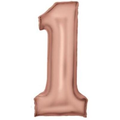 Amscan Zahlenballon Roségold Zahl 1 Seidenglanz - 86cm - leer Amscan Zahlenballon Roségold Zahl 1 Seidenglanz - 86cm - leer
