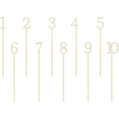 Partydeco Marques Tables sur pics en bois - 25cm (10pcs) (10 Stk.) Partydeco Marques Tables sur pics en bois - 25cm (10pcs) (10 Stk.)