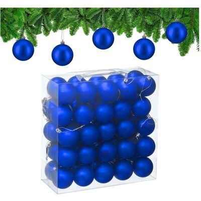 Relaxdays, Christbaumschmuck, - Weihnachtskugeln 50er Set, Blau/ Silber (50x) Relaxdays, Christbaumschmuck, - Weihnachtskugeln 50er Set, Blau/ Silber (50x)