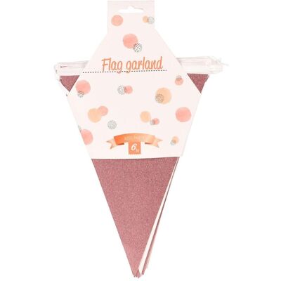Wimpelkette Roségold, 6 m Wimpelkette Roségold, 6 m