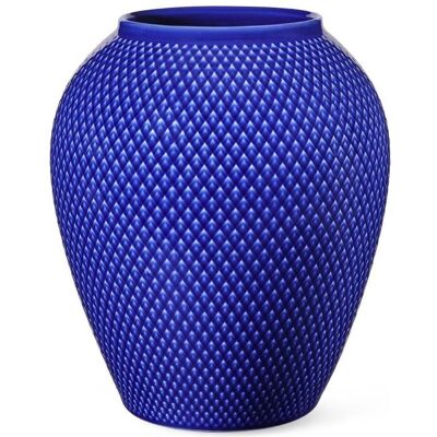 Lyngby, Vase, Rhombe Color vase mørk blå H16,5 cm (1x) Lyngby, Vase, Rhombe Color vase mørk blå H16,5 cm (1x)