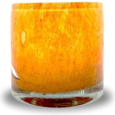 Security Plus, Kerzenständer, Lumarko Securit Stage AYLA, mundblaest genanvendt glas, gylden orange Security Plus, Kerzenständer, Lumarko Securit Stage AYLA, mundblaest genanvendt glas, gylden orange