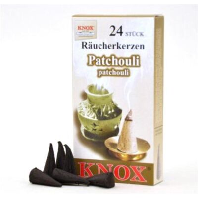 Knox, Räucherstäbchen, Räucherkerzen - Patchuli 24 Stk., Kegel Knox, Räucherstäbchen, Räucherkerzen - Patchuli 24 Stk., Kegel